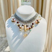 Load image into Gallery viewer, MAILI- Silver Multi colored Beaded Choker Necklace
