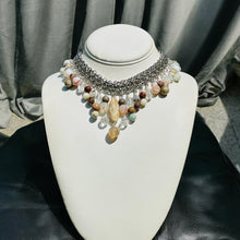 Load image into Gallery viewer, MAILI- Silver Multi colored Beaded Choker Necklace
