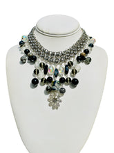 Load image into Gallery viewer, ADINA- Black and Silver Multi colored Beaded Choker Necklace
