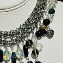 Load image into Gallery viewer, ADINA- Black and Silver Multi colored Beaded Choker Necklace
