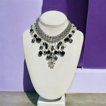 Load image into Gallery viewer, ADINA- Black and Silver Multi colored Beaded Choker Necklace
