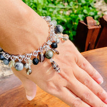 Load image into Gallery viewer, ELIANNA- Black and Silver Beaded Charm Bracelet
