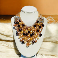 Load image into Gallery viewer, Pearl Multi color Necklace, Pearl Necklace, Bib Necklace
