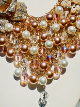 Load image into Gallery viewer, ELENA - Pearl and Rose Gold Multi color Bib Statement Necklace
