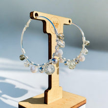 Load image into Gallery viewer, Gray and Silver Hoops, Hoop Earrings
