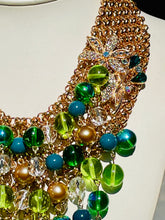 Load image into Gallery viewer, TRUE - Green and Teal Multi color Bib Statement Necklace
