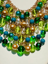 Load image into Gallery viewer, TRUE - Green and Teal Multi color Bib Statement Necklace
