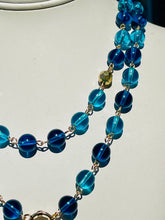 Load image into Gallery viewer, EVIE- Blue and Gold Double Drop Necklace
