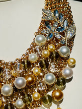 Load image into Gallery viewer, WYNTER - Pearl and Gold Multi color Bib Statement Necklace
