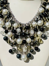 Load image into Gallery viewer, HARMONY- Black and White Bib Statement Necklace
