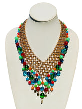 Load image into Gallery viewer, AMEENA- Orange and Gold Multi colored Beaded Crochet Necklace
