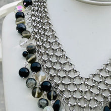 Load image into Gallery viewer, ADINA- Black and Silver Multi colored Beaded Short Necklace
