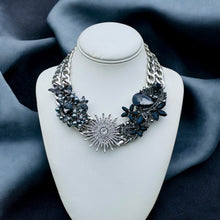 Load image into Gallery viewer, BLAIR - Black and Silver Statement Necklace
