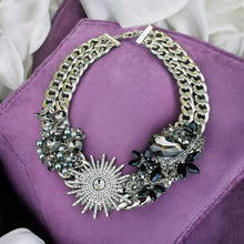 Load image into Gallery viewer, BLAIR - Black and Silver Statement Necklace
