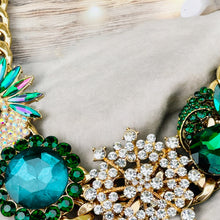 Load image into Gallery viewer, SARAI - Green and Gold Statement Necklace
