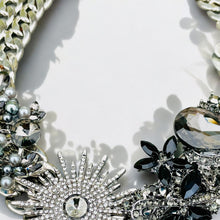 Load image into Gallery viewer, BLAIR - Black and Silver Statement Necklace
