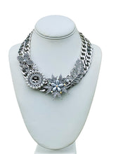 Load image into Gallery viewer, BRISTOL - Silver, Crystal and Pearl Statement Necklace
