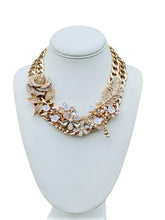 Load image into Gallery viewer, CELESTE - Pearl and Gold Flower Statement Necklace
