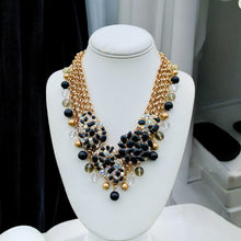 Load image into Gallery viewer, EVA- Black and Gold Multi colored Beaded Short Necklace
