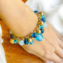 Load image into Gallery viewer, SANNA- Blue Multi color Beaded Charm Bracelet
