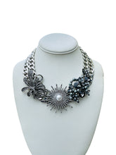 Load image into Gallery viewer, FARAH - Black and Silver Statement Necklace
