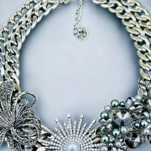 Load image into Gallery viewer, FARAH - Black and Silver Statement Necklace
