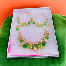 Load image into Gallery viewer, LIVIANNA- Green Earrings &amp; Bracelet Set
