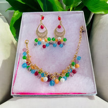 Load image into Gallery viewer, AVIA-ANNA- Red, Blue, Green Multicolored Beaded Earring Set
