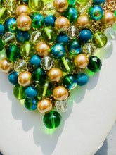 Load image into Gallery viewer, TRUE - Green and Teal Multi color Bib Statement Necklace
