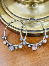 Load image into Gallery viewer, BRINNA- Brown and Gray Multi colored Wire wrapped Hoops
