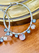 Load image into Gallery viewer, BRINNA- Brown and Gray Multi colored Wire wrapped Hoops
