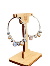 Load image into Gallery viewer, BRINNA- Brown and Gray Multi colored Wire wrapped Hoops
