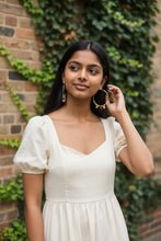 Load image into Gallery viewer, IGGY- Black and Gold Beaded Wire-wrapped Hoop Earrings

