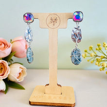 Load image into Gallery viewer, MAISHA- 3&quot; Long Silver Multicolored Wire Wrapped Beaded Drop Earrings – Elegant Handmade Jewelry
