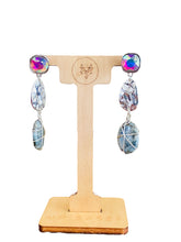 Load image into Gallery viewer, MAISHA- 3&quot; Long Silver Multicolored Wire Wrapped Beaded Drop Earrings – Elegant Handmade Jewelry
