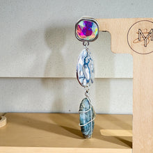 Load image into Gallery viewer, MAISHA- 3&quot; Long Silver Multicolored Wire Wrapped Beaded Drop Earrings – Elegant Handmade Jewelry
