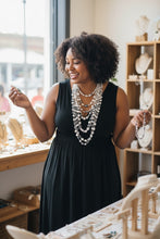 Load image into Gallery viewer, SOLANA- White Pearl and Gray Multi-strand Beaded Necklace
