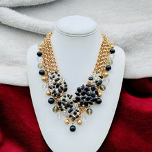 Load image into Gallery viewer, Black and Gold Multi colored Pearl Necklace
