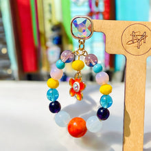 Load image into Gallery viewer, IVIE - Blue, Yellow and Purple Multi colored Beaded Tear Drop Earrings
