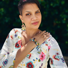 Load image into Gallery viewer, AVIA-ANNA- Red, Blue, Green Multicolored Beaded Earring Set
