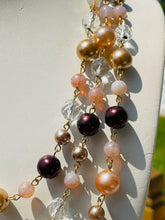 Load image into Gallery viewer, RAELYN-  Pink and Brown Multi-color, Multi-strand Beaded Necklace
