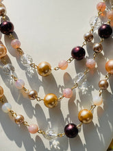 Load image into Gallery viewer, RAELYN-  Pink and Brown Multi-color, Multi-strand Beaded Necklace

