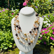 Load image into Gallery viewer, RAELYN-  Pink and Brown Multi-color, Multi-strand Beaded Necklace
