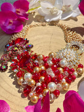 Load image into Gallery viewer, CARALINE - Red Multi color Bib Statement Necklace
