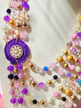 Load image into Gallery viewer, LARA- Purple and Pink Multi strand Beaded Necklace
