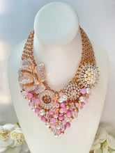 Load image into Gallery viewer, ELENA - Pink Multi color Bib Statement Necklace
